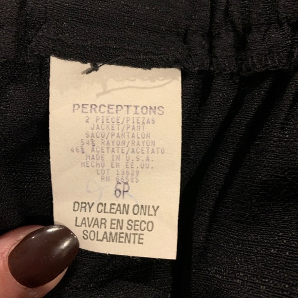 Perceptions Vintage 90s high waisted pleated pants black size 6P - Picture 8 of 8